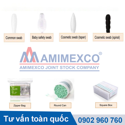 thành phẩm máy làm tăm bông tự động