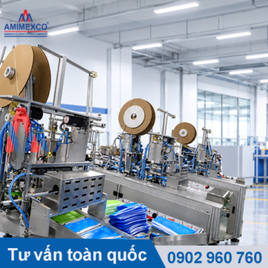 máy dập quai khẩu trang y tế có viền amq-26
