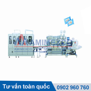 máy cắt, gấp và đóng gói khăn ướt tự động