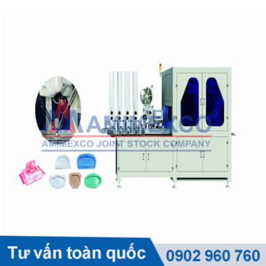 máy dán nắp khăn ướt tự động