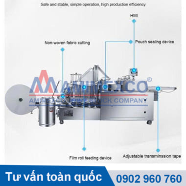 máy đóng gói khăn ướt lau kính